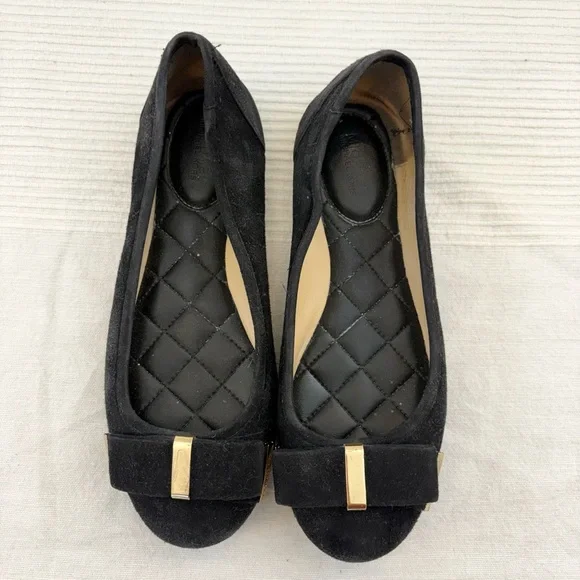 Michael Kors Milan Suede Ballet Flats in Black - Picture 2 of 12
